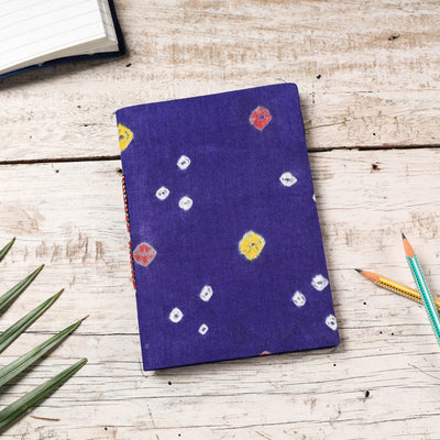 Blue Bandhani Cover Handmade Paper Notebook 