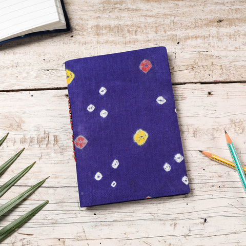 Blue Bandhani Cover Handmade Paper Notebook 