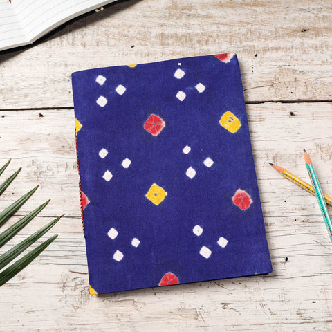 Blue Bandhani Cover Handmade Paper Notebook 