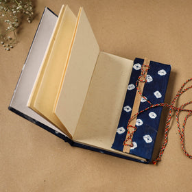 Bandhani fabric cover handmade paper notebook with thread