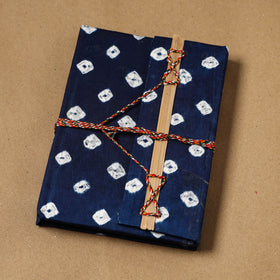 Bandhani fabric cover handmade paper notebook with thread