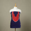 Blue - bandhani patchwork cotton unstitched kurta material