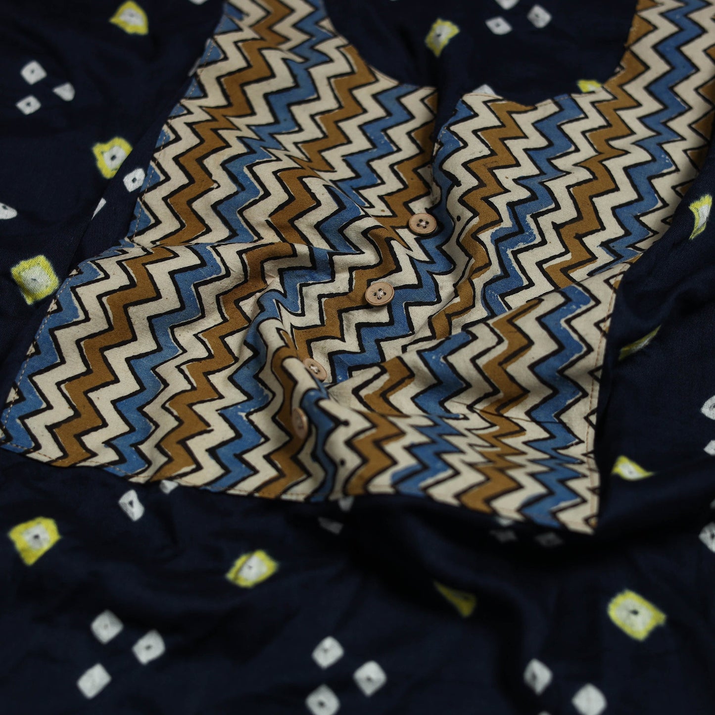 Bandhani patchwork cotton unstitched kurta material (3m) 09