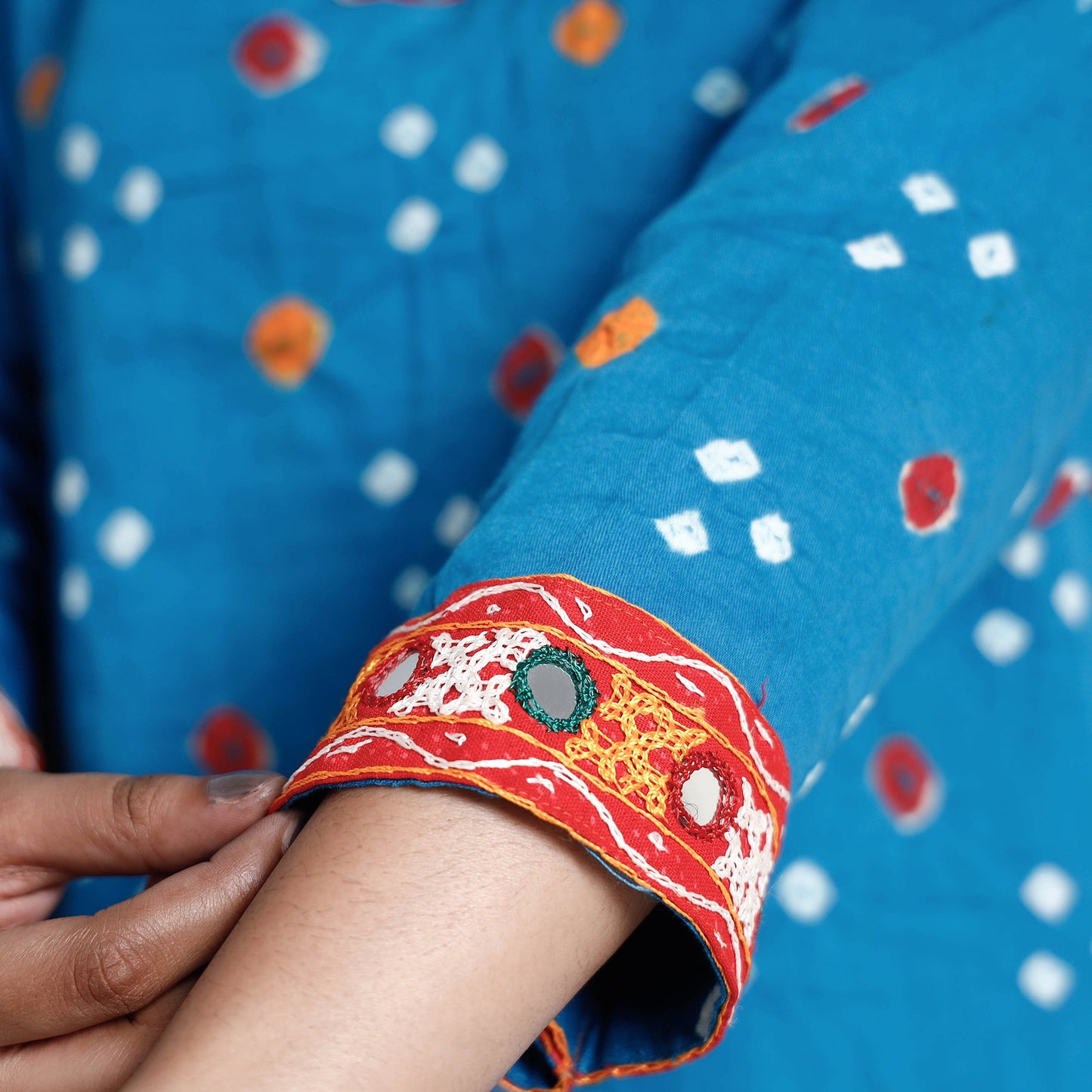 Buy Bandhani Tie-Dye Cotton A-Line Kurta for Women