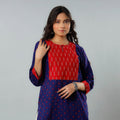 Buy Bandhani Tie-dye Cotton Long Straight Kurta for Women