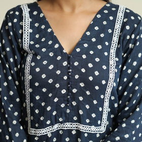  Bandhani Tie-dye Cotton Straight Kurta for Women