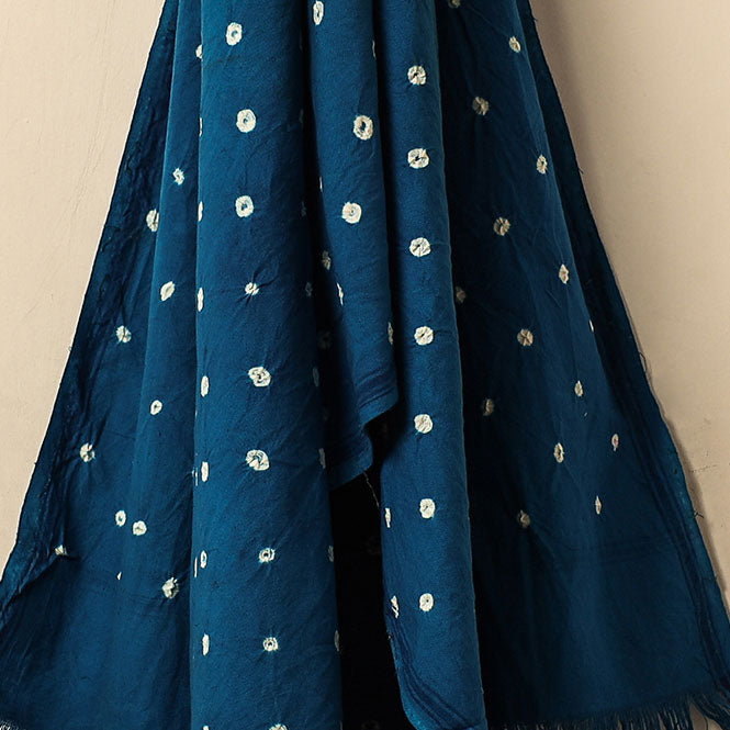 Blue Bandhani Tie-Dye Pure Handloom Cotton Towel 