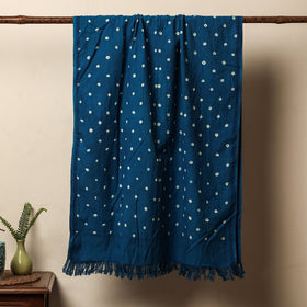 Blue Bandhani Tie-Dye Pure Handloom Cotton Towel 
