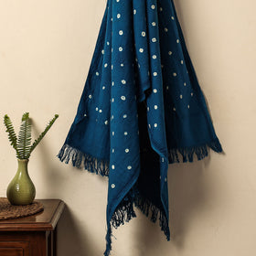 Blue Bandhani Tie-Dye Pure Handloom Cotton Towel 