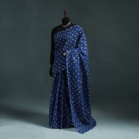 Bandhani tie-dye kota doria cotton saree 10 - handcrafted