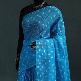 Bandhani tie-dye kota doria cotton saree 16 - handcrafted