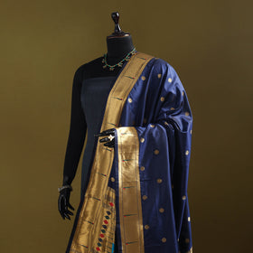 Purple - bangalore silk paithani dupatta 05 - handcrafted