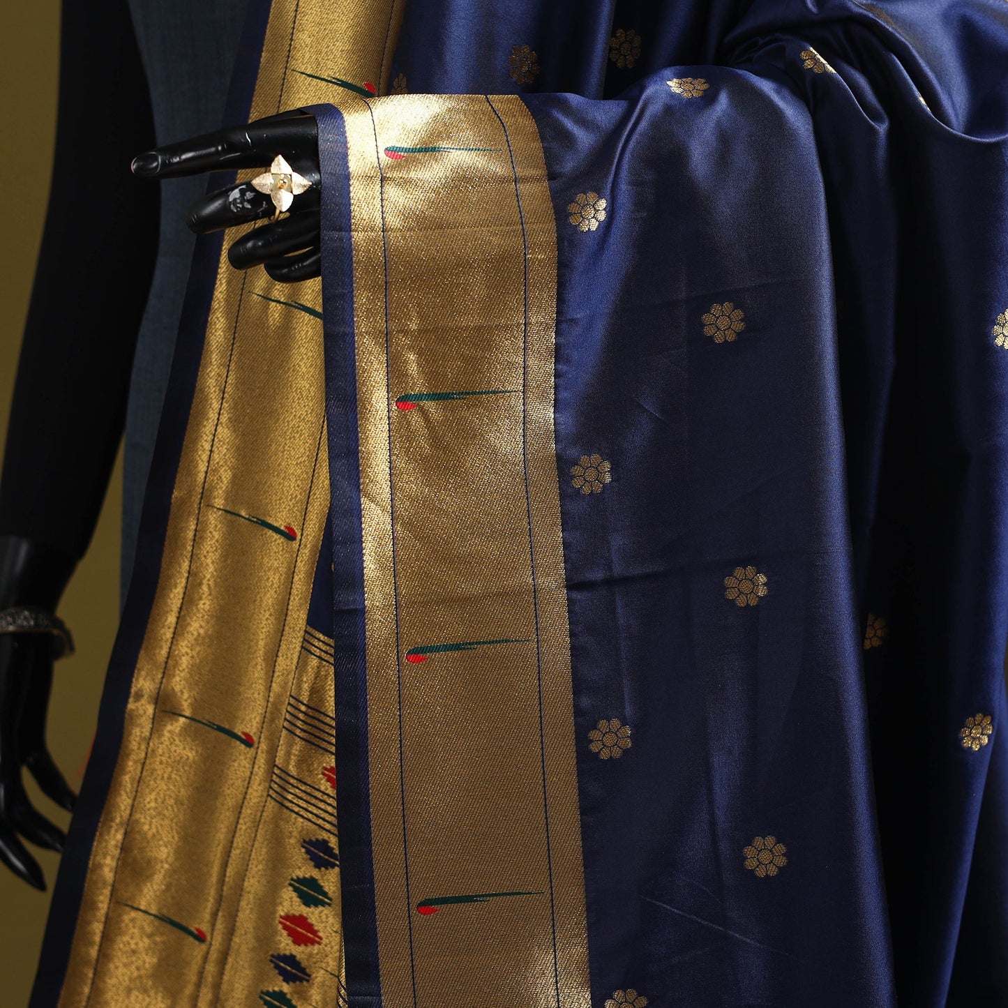 Purple - bangalore silk paithani dupatta 05 - handcrafted