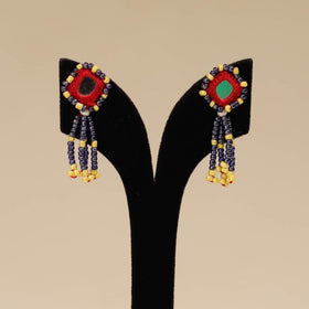 Banjara embroidery mirror work handmade earrings 12