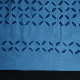 Blue - 3pc cut work cotton barmer applique unstitched dress