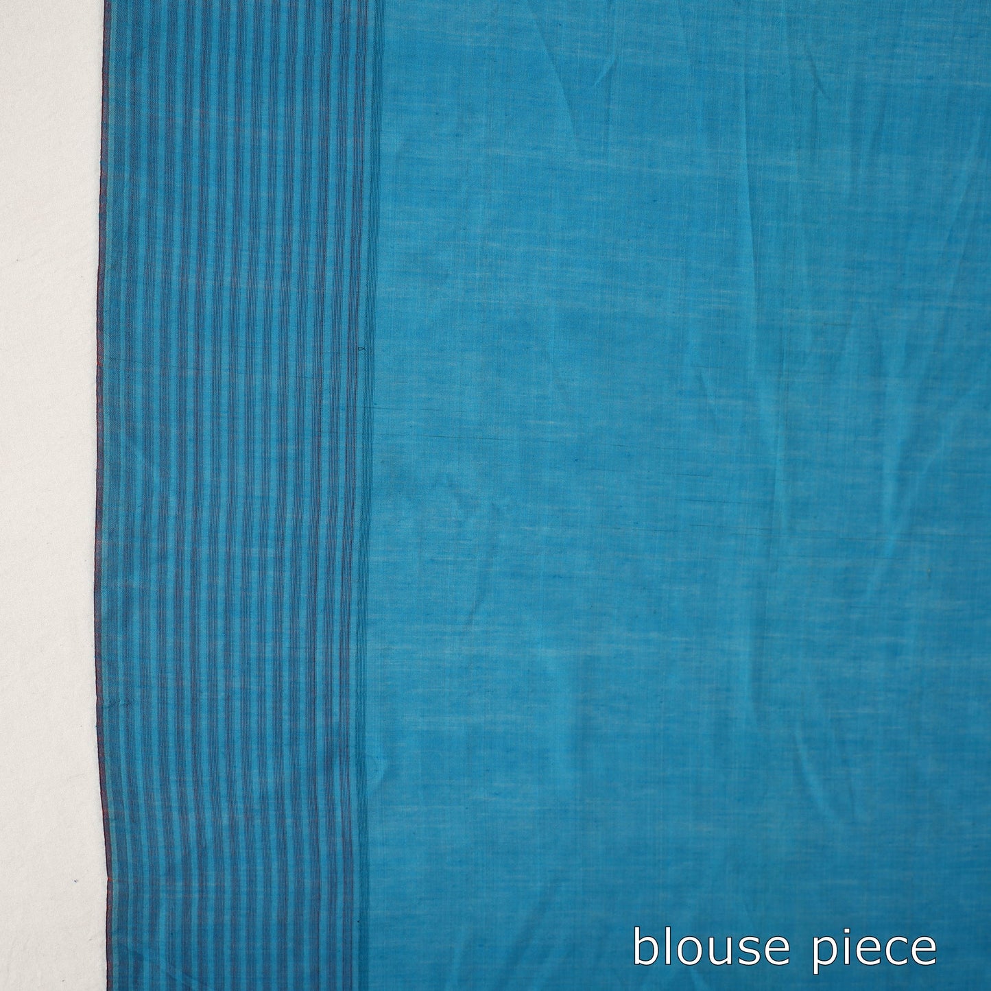 Buy Blue Base Silk Cotton Saree with Red & Black Buti Flower on Pallu with Red Stripes on Body Online l iTokri.com 