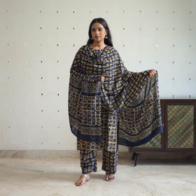 Buy Blue Batik Print Kurti Set – Cotton Suit Online