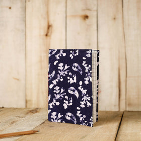 Blue Batik Fabric Cover Handmade Paper Notebook 