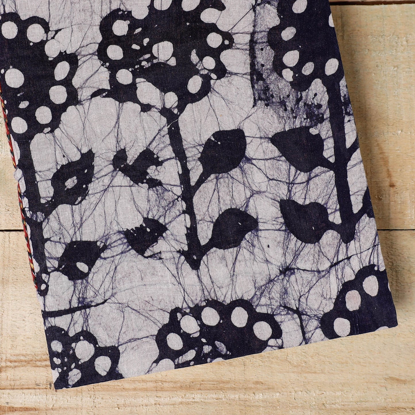 Blue Batik Fabric Cover Handmade Paper Notebook 