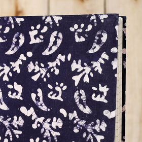 Blue - Batik Fabric Cover Handmade Paper Notebook (9 x 7 in)