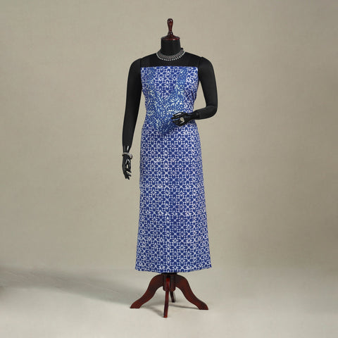 Blue - batik patchwork cotton unstitched kurta material