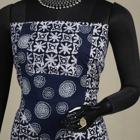 Blue - batik patchwork cotton unstitched kurta material