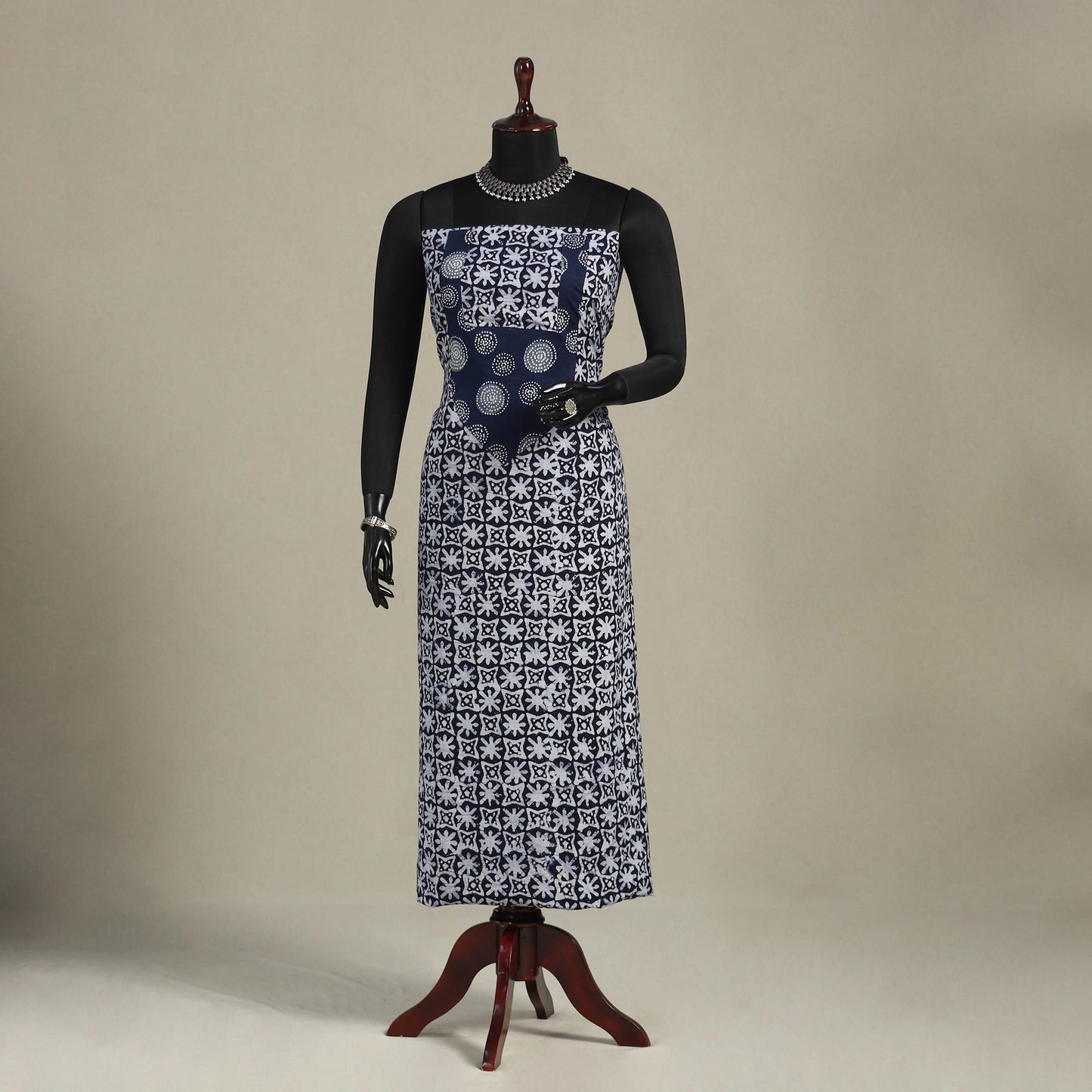 Blue - batik patchwork cotton unstitched kurta material