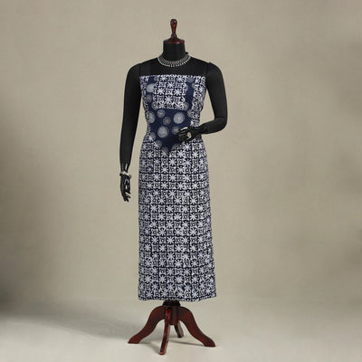 Blue - batik patchwork cotton unstitched kurta material