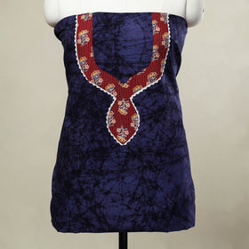 Blue - batik patchwork cotton unstitched kurta material