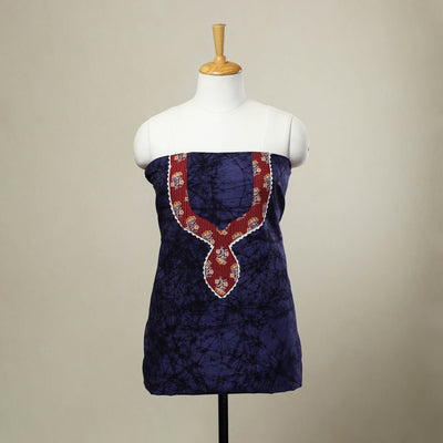 Blue - batik patchwork cotton unstitched kurta material