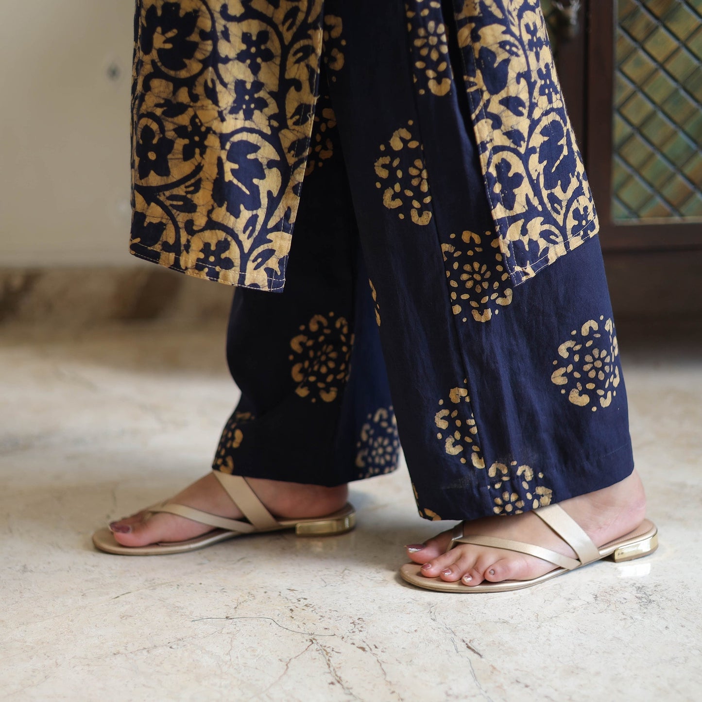 Buy Blue Batik Print Kurti Set – Cotton Suit Online