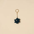 Beaded fabart flower keychain 05 - handcrafted
