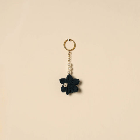 Beaded fabart flower keychain 29 - handcrafted