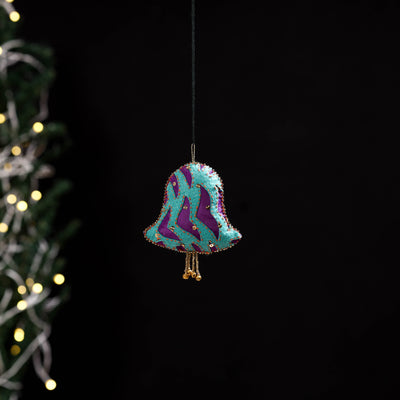 Blue - bell - hand embroidered felt christmas decor