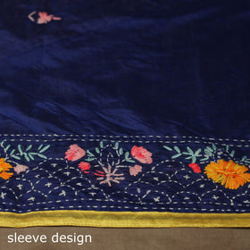Bengal chanderi silk hand embroidered saree 06 - handcrafted
