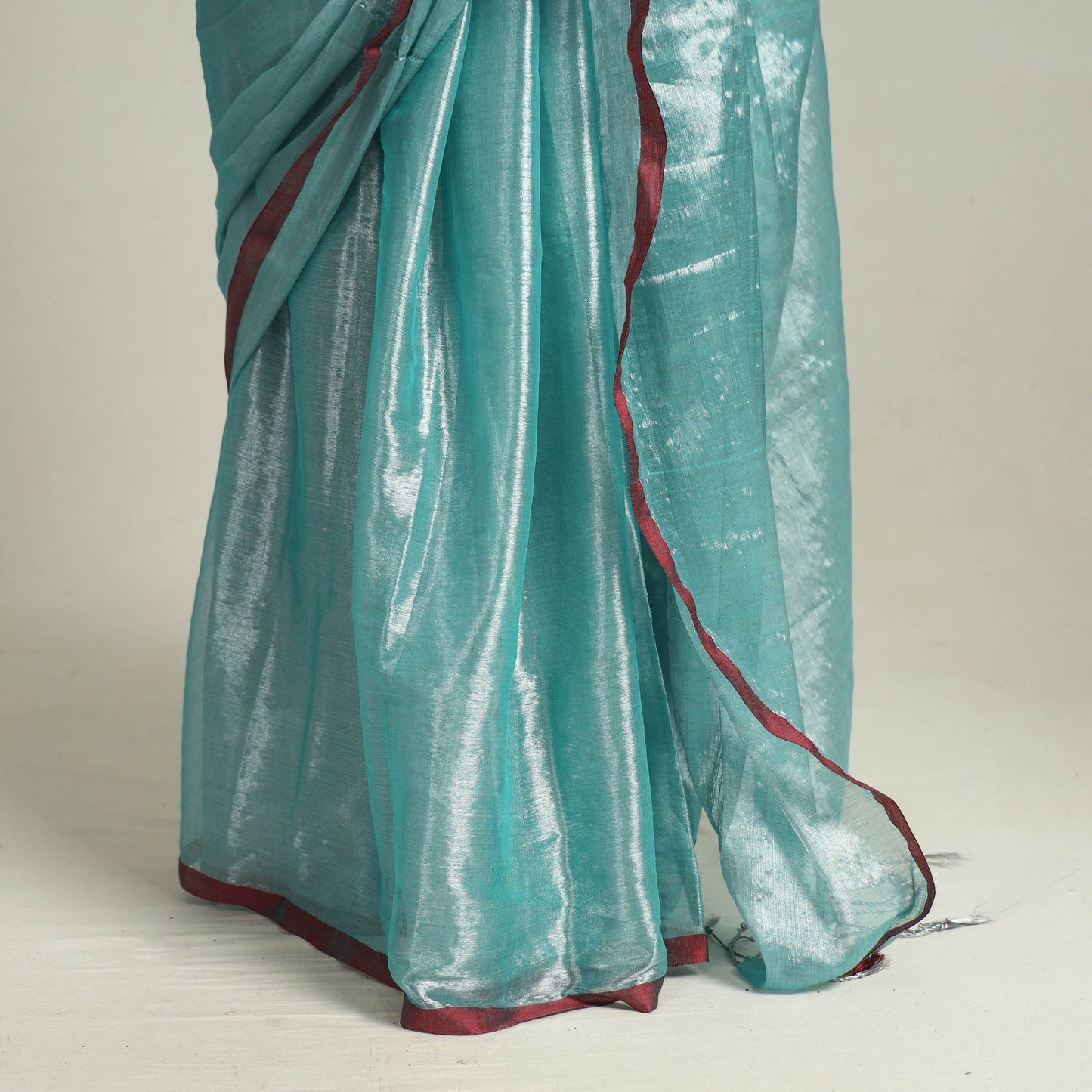 Blue Bengal Fine Tissue Zari Saree 