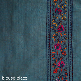 Bengal hand embroidery silk cotton kantha saree 08