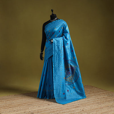 Bengal hand embroidery silk nakshi kantha saree 27