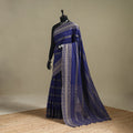 Blue - bengal handwoven cotton begumpuri saree 04