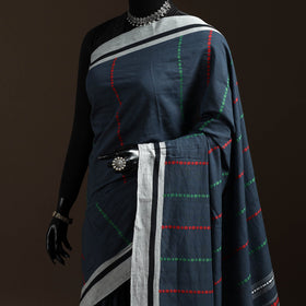 Blue - bengal handwoven cotton begumpuri saree 07