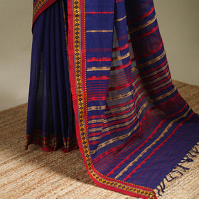 Blue - bengal handwoven cotton begumpuri saree 16