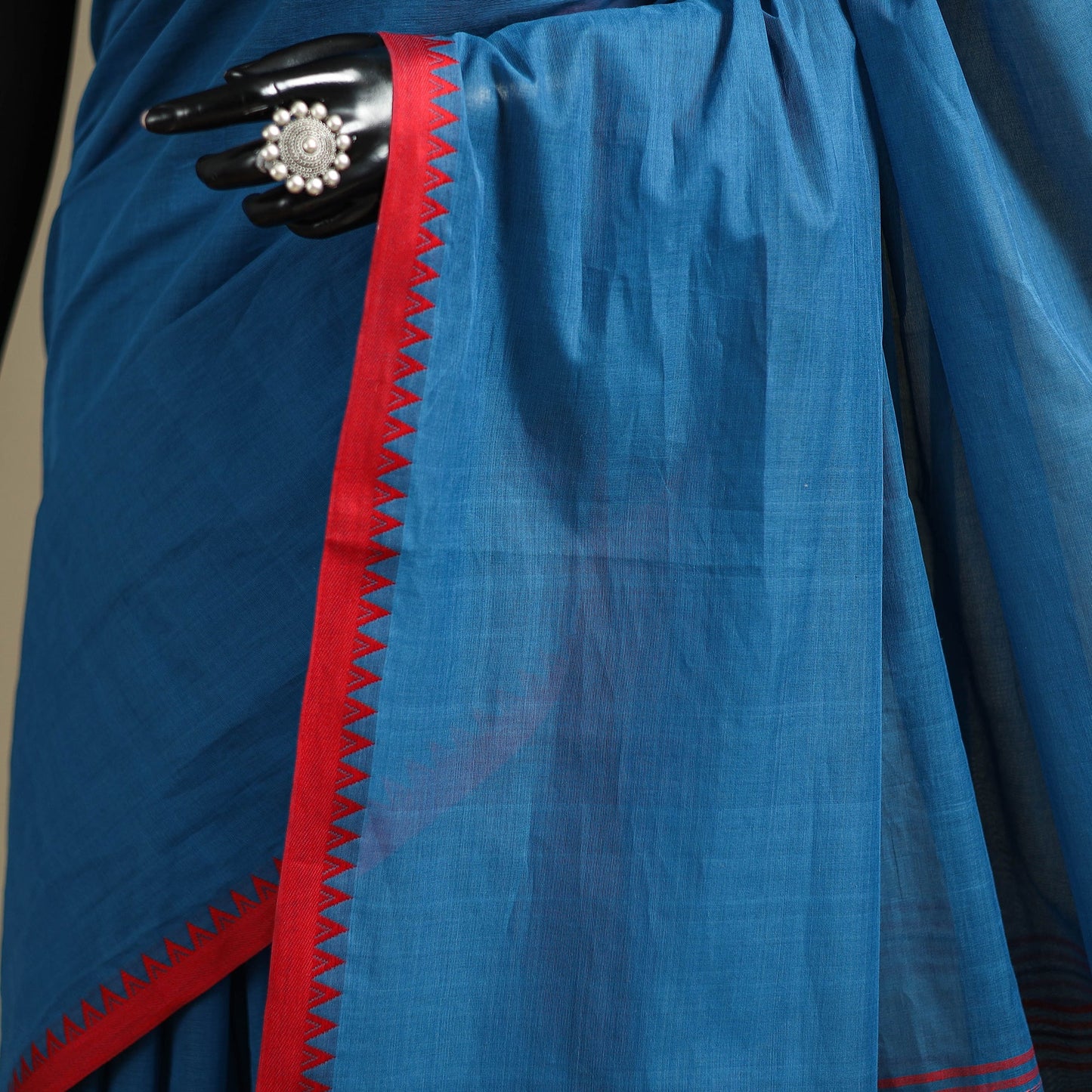 Blue - bengal handwoven cotton begumpuri saree 23