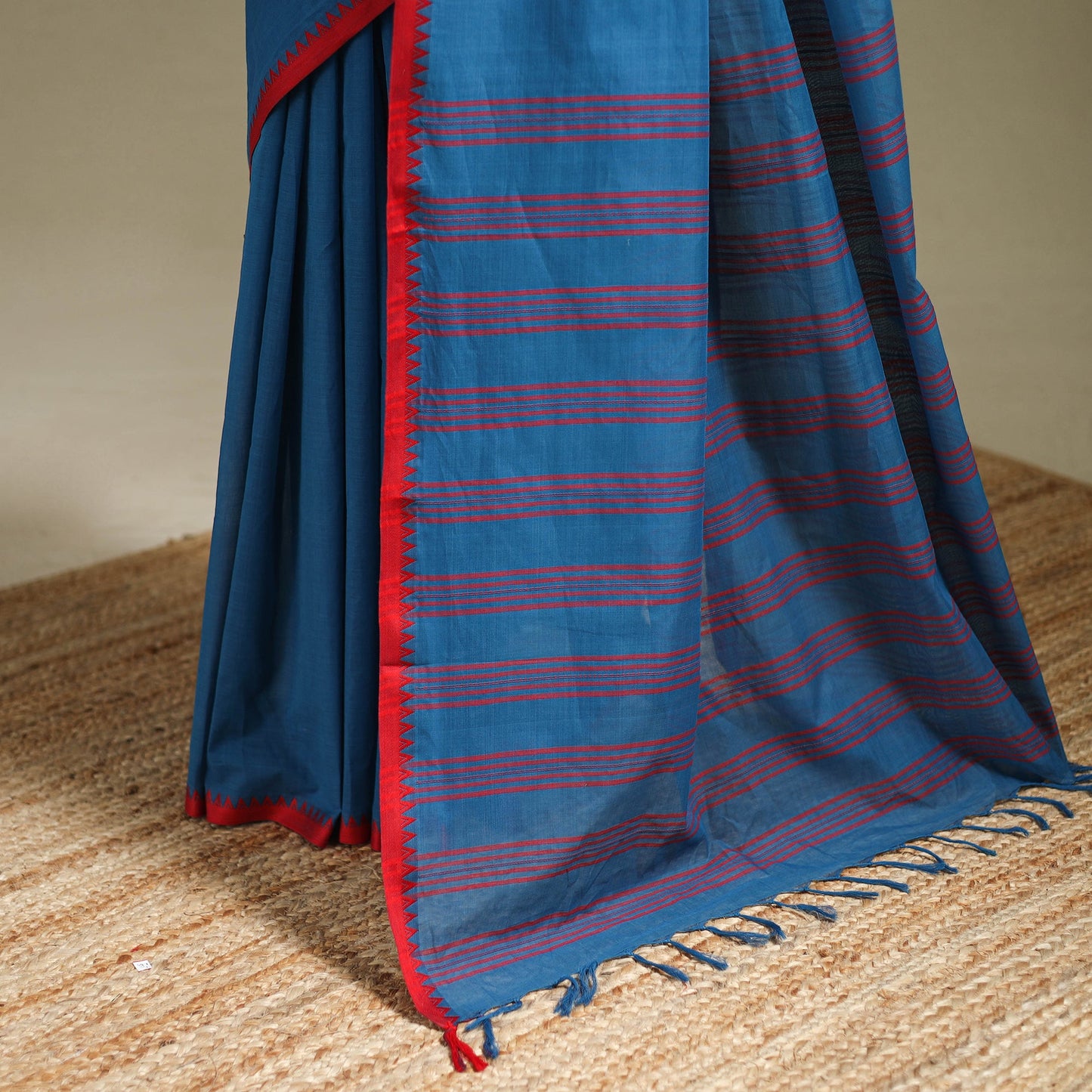 Blue - bengal handwoven cotton begumpuri saree 23
