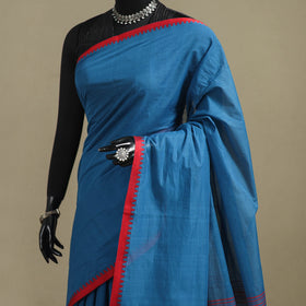 Blue - bengal handwoven cotton begumpuri saree 23