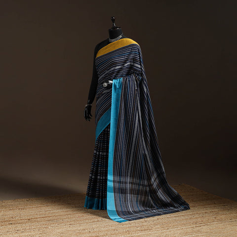 Blue - bengal handwoven cotton begumpuri saree 33