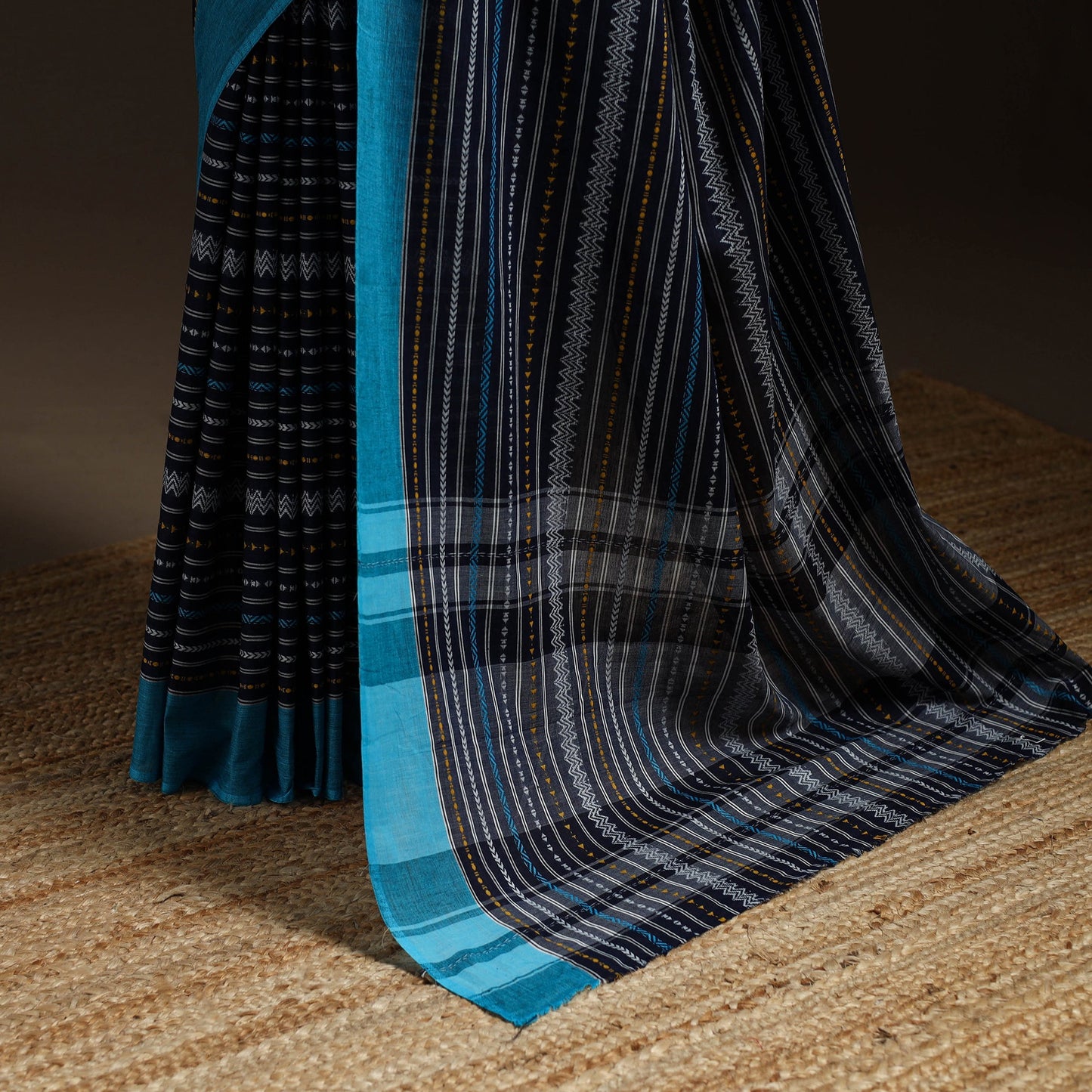 Blue - bengal handwoven cotton begumpuri saree 33