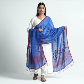  Bengal Jamdani Handloom Silk Dupatta with Tassels 