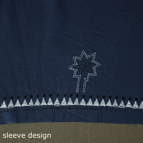 Bengal kantha hand embroidered cotton unstitched kurta