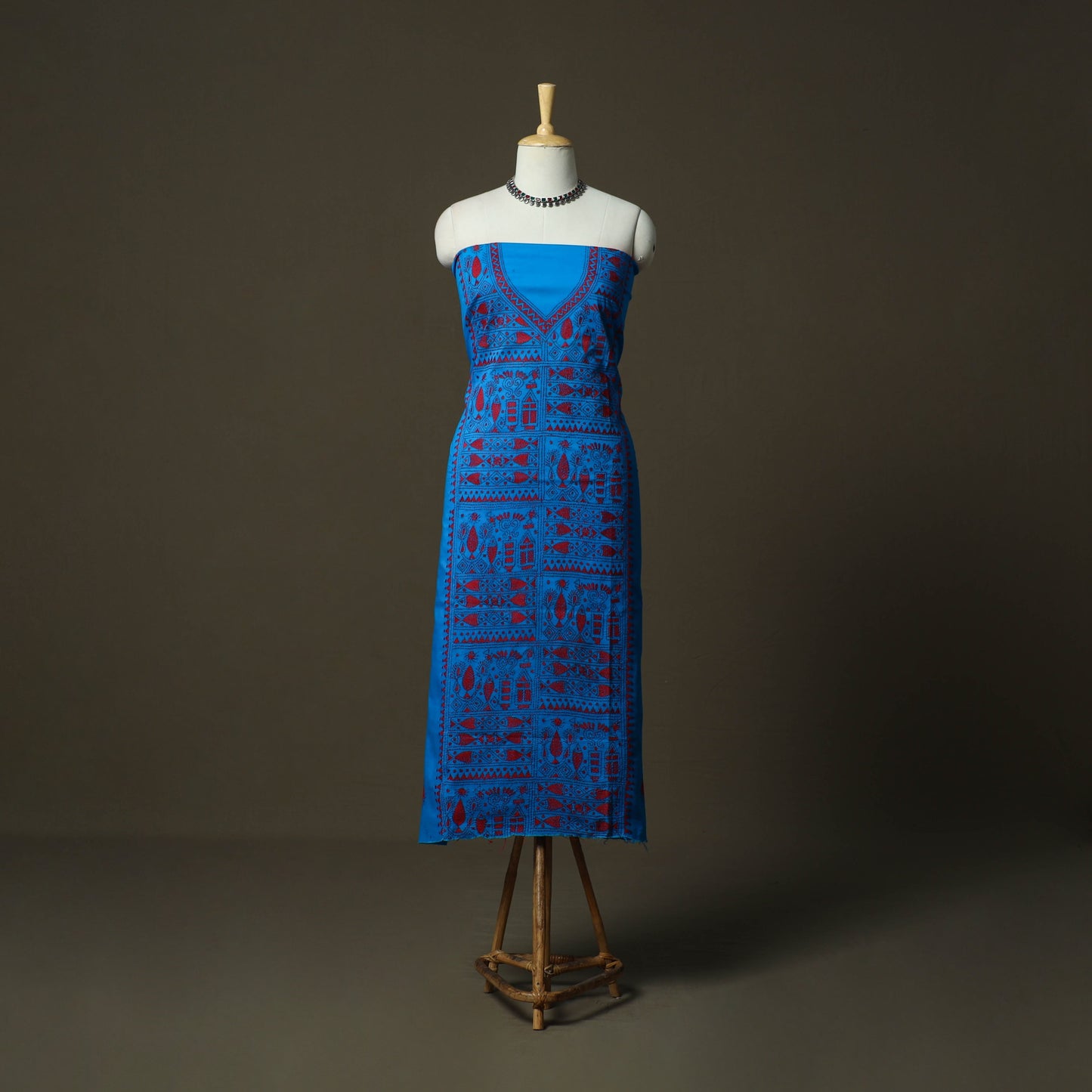 Bengal kantha hand embroidered cotton unstitched kurta