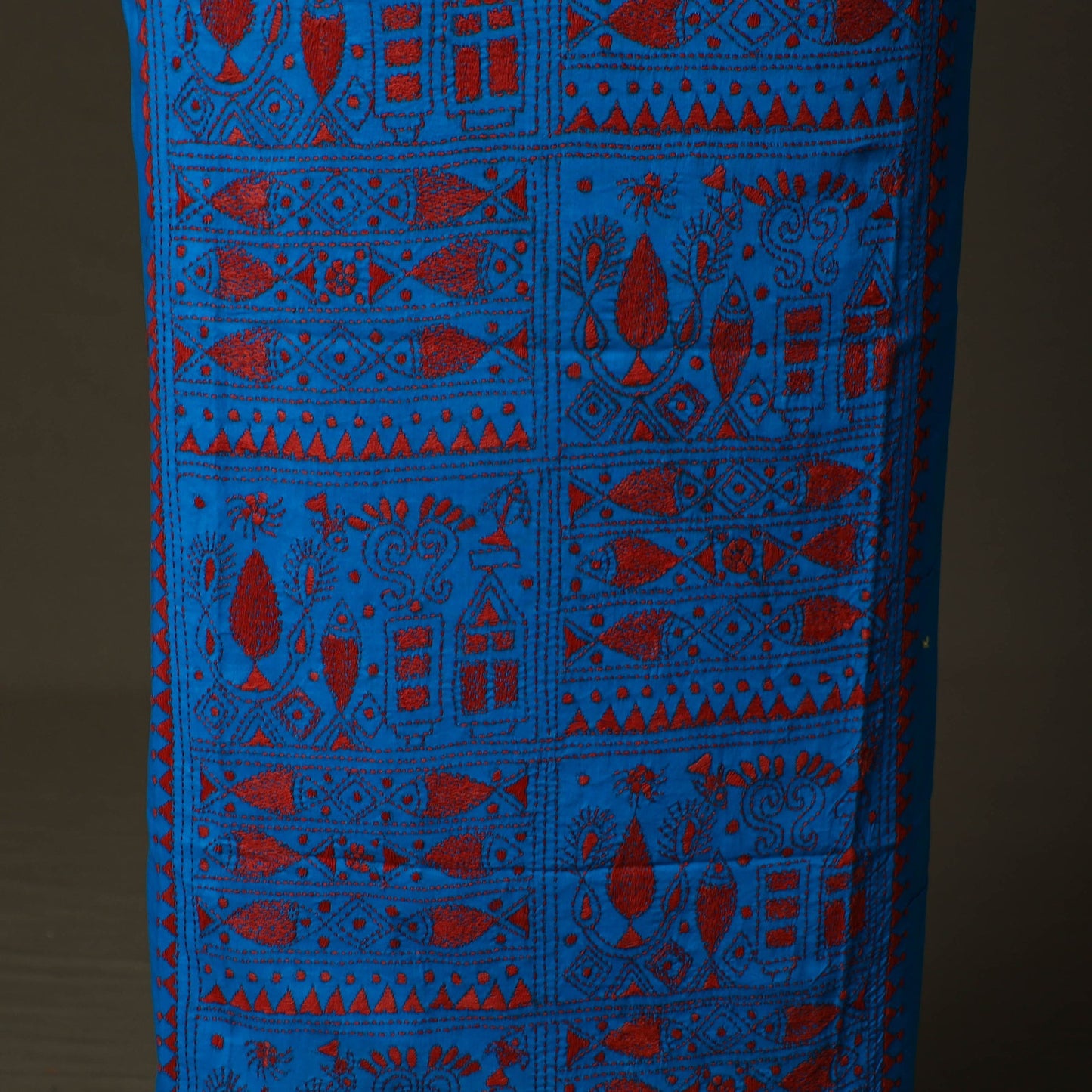 Bengal kantha hand embroidered cotton unstitched kurta